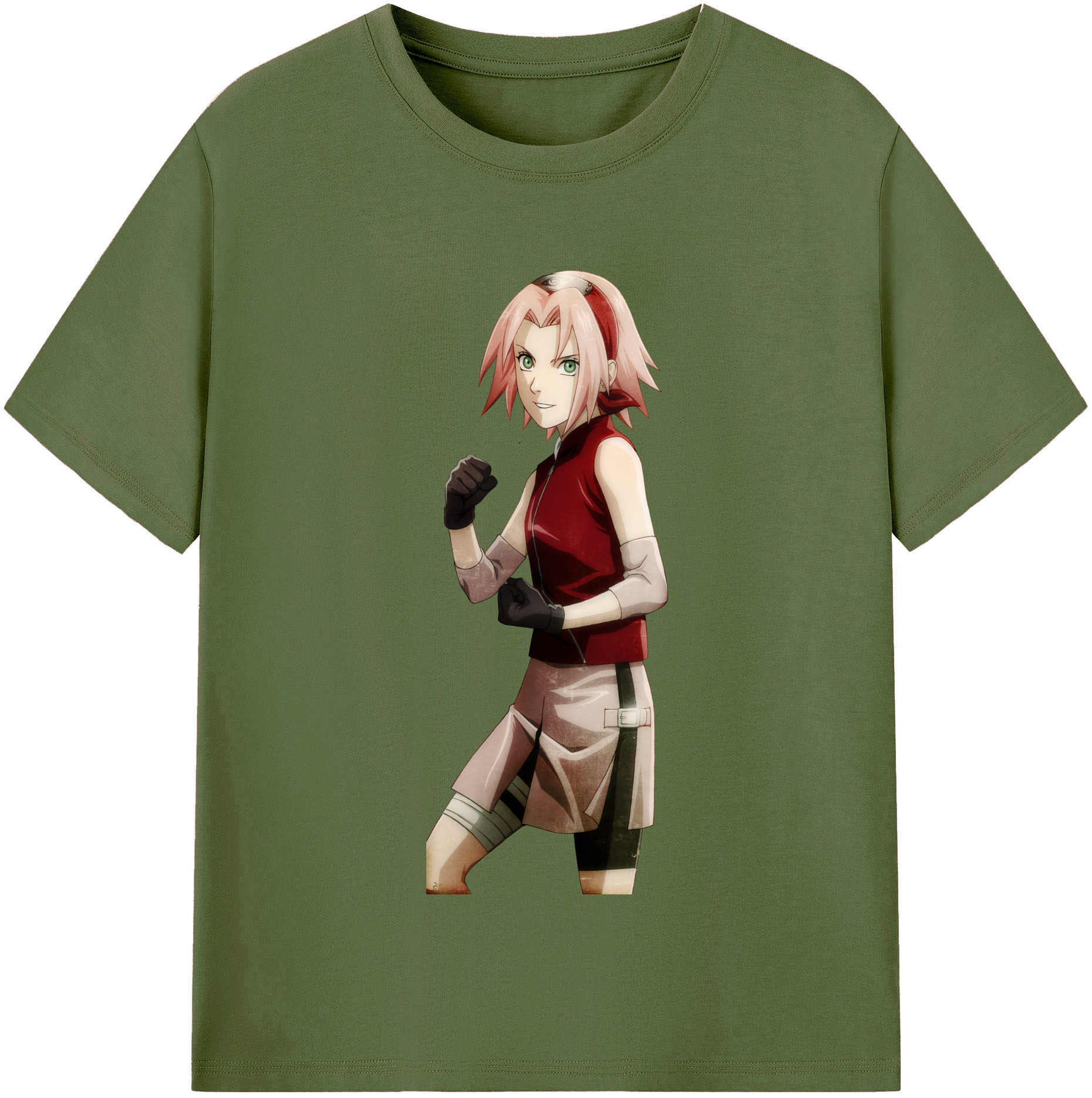 （画像用） NARUTO -ナルト- 春野サクラ Haruno Sakura 綿100％半袖Tシャツ（フロントプリント）